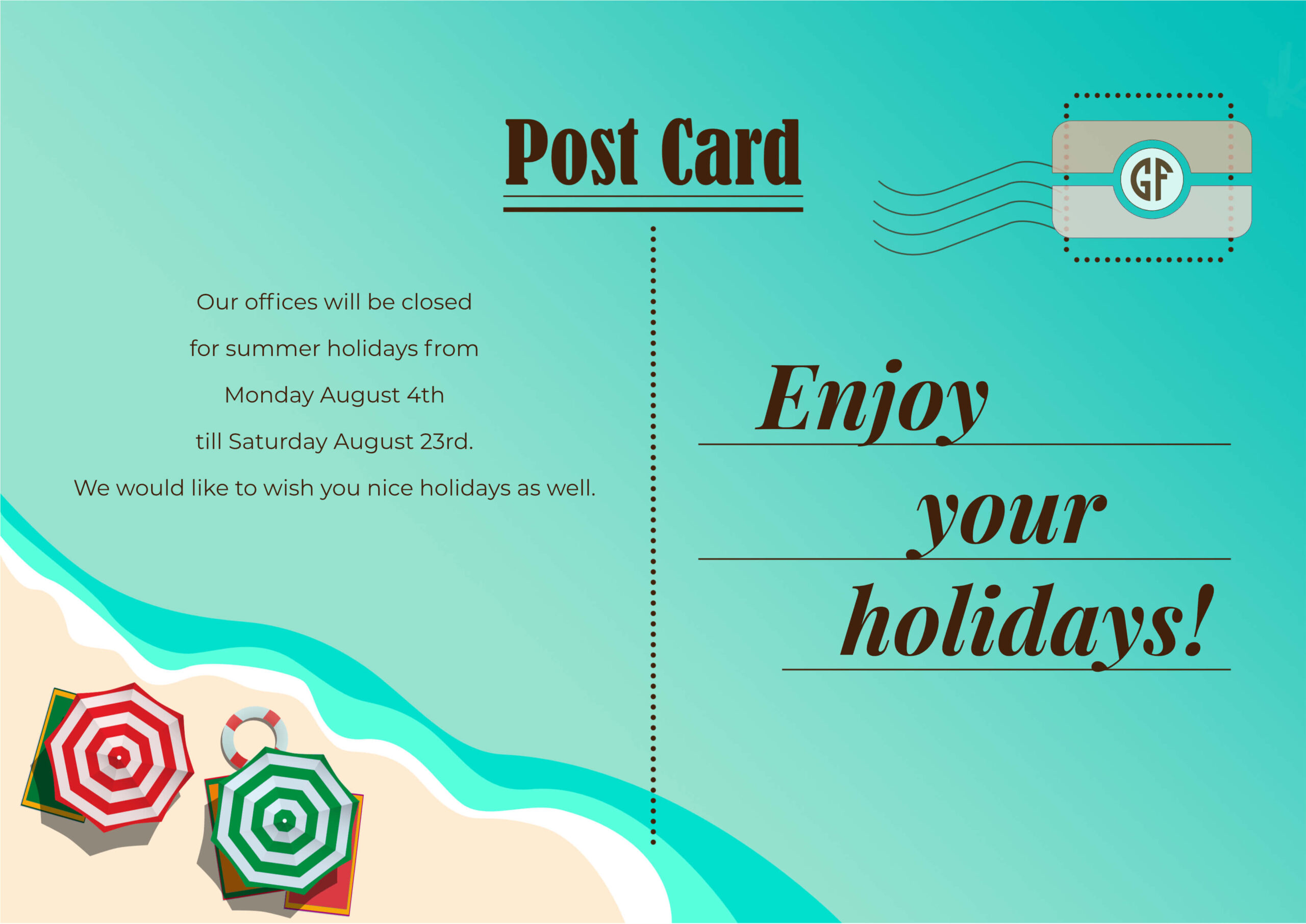 We are closed for summer holidays from Monday August 4th till Saturday August 23rd.